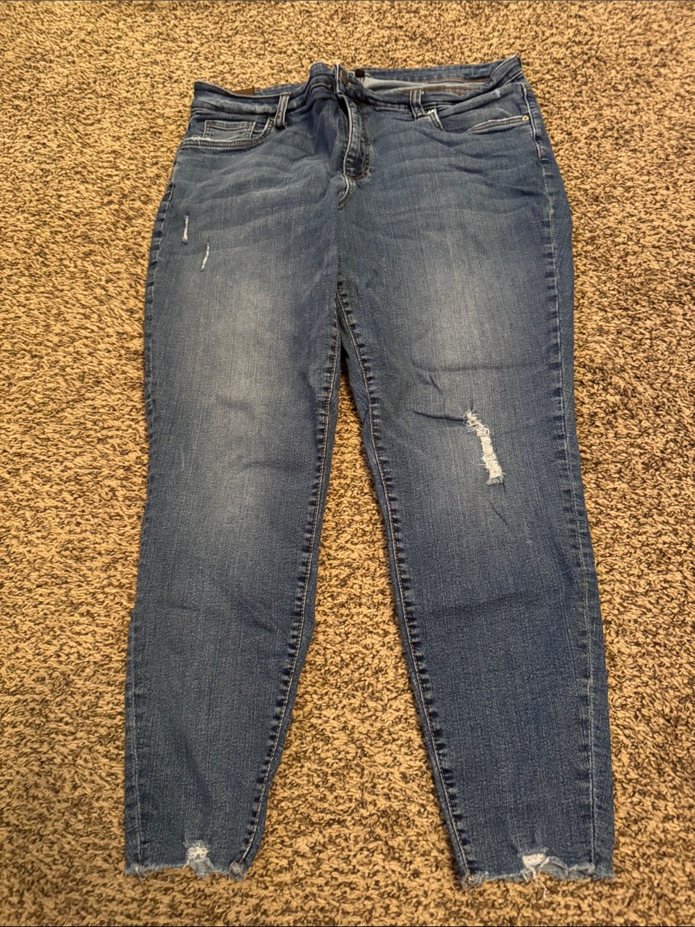 Kut from the Kloth Dark Blue Distressed Skinny Jeans